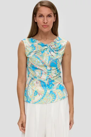 QS by s.Oliver Shirttop Ärmelloses Shirt mit frontseitigem Knotendetail Knoten - Verkäufer: s.Oliver