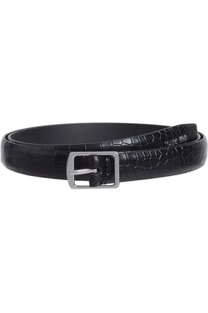Calvin Klein Ledergürtel SLIM SQR BUCKLE BELT 2.0_CROCO mit Logoschriftzug
