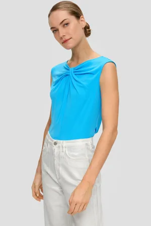 QS by s.Oliver Shirttop Ärmelloses Shirt mit frontseitigem Knotendetail Knoten - Verkäufer: s.Oliver