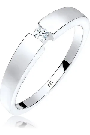 Elli DIAMONDS Verlobungsring Klassisch Bandring Diamant 0.06 ct. 925 Silber - Verkäufer: JULIE & GRACE GmbH