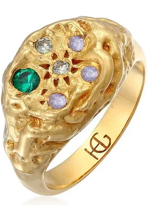 Haze & Glory Fingerring Aquamarin Siegel - Clementine 375 Gelbgold, Cocktailring - Verkäufer: JULIE & GRACE GmbH