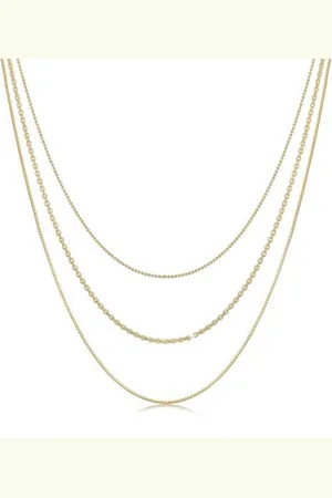 Elli Ketten-Set Basic Layer Lagen Look Trend Blogger 925 Silber - Verkäufer: JULIE & GRACE GmbH