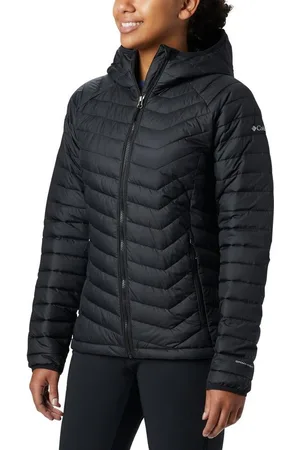 Columbia Funktionsjacke Powder Lite Hooded Jacket Black, Stone - Verkäufer: Sport Seeger