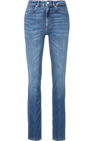 HUGO BOSS Slim-fit-Jeans Rosa High Rise Bootcut Premium Damenmode mit Leder-Badge