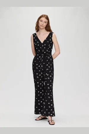 QS by s.Oliver Overall Ärmelloser Jumpsuit mit Eingrifftaschen und Bindeband Gummizug - Verkäufer: s.Oliver