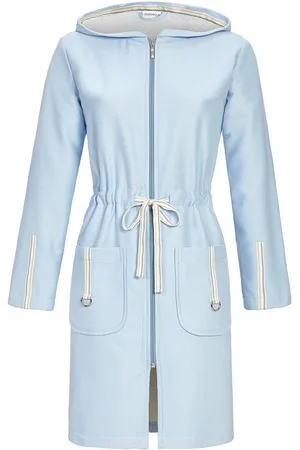 Ringella Nachthemd Damen Frotteemantel mit Kapuze 4218639, Bleu - Verkäufer: Trachtenland