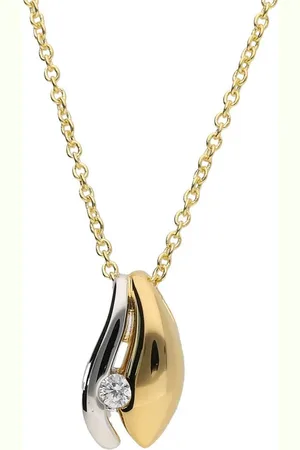 Firetti Kette mit Anhänger Schmuck Geschenk Halsschmuck Halskette Kette Solitär bicolor, mit Zirkonia (synth)