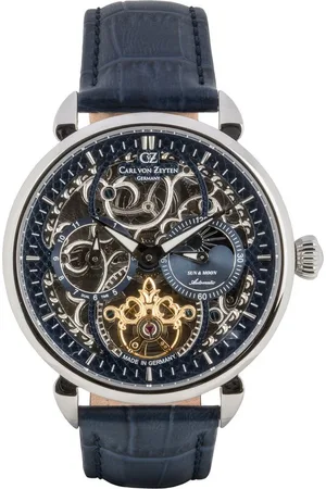 CARL VON ZEYTEN Automatikuhr Neukirch CVZ0005SBLS, Armbanduhr, mechanische Uhr, Herrenuhr, Skelettuhr, Made in Germany