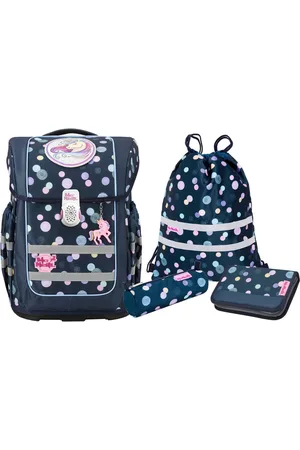 McNeill Schulranzen Ergo Compacto, Polly (Set, 5-tlg), inkl. Federmäppchen, Turnbeutel, Schlamperrolle & Motivmagnet