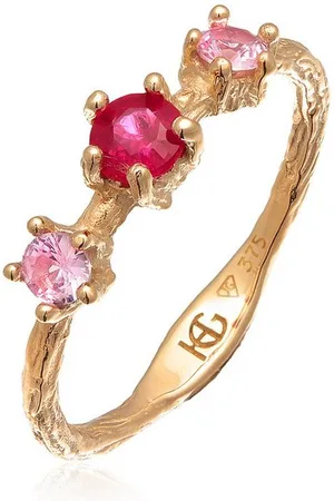 Haze & Glory Fingerring Rubin Saphir synthetisch 375 Gelbgold - Verkäufer: JULIE & GRACE GmbH