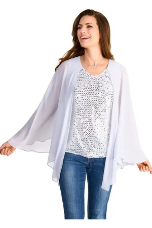 Hermann Lange Fledermausshirt mit Pailleten und im Lagenlook