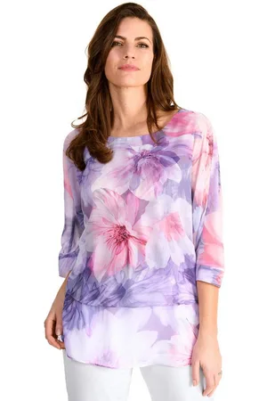 Hermann Lange 3/4-Arm-Shirt mit floralem Muster