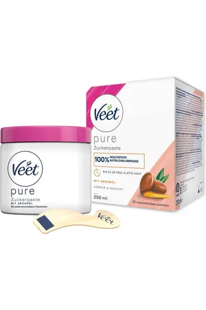 Veet Zuckerpaste Haarentfernung an Körper & Gesicht, 3 St., inkl. Holzspatel & Stoffstreifen, mit Arganöl - Verkäufer: PENNGUIN-DE