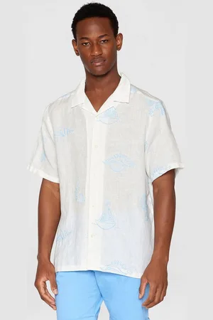 Knowledge Cotton Apparal Kurzarmhemd embroidery box fit short sleeve - Verkäufer: www.glore.de