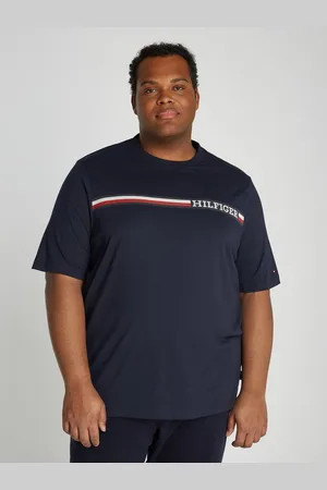 Tommy Hilfiger T-Shirt BT-CHEST STRIPE TEE-B Große Größen mit Logostickerei