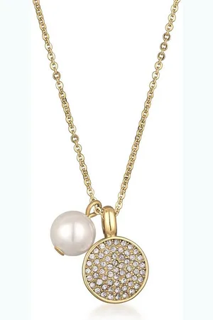 Elli Kette mit Anhänger Kristall Perlenanhänger Elegant Silberfarben - Verkäufer: JULIE & GRACE GmbH