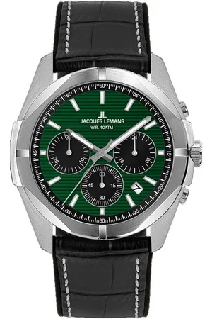 Jacques Lemans Chronograph Monte Carlo 1-2180F, Quarzuhr, Armbanduhr, Herrenuhr, Datum, Lederarmband