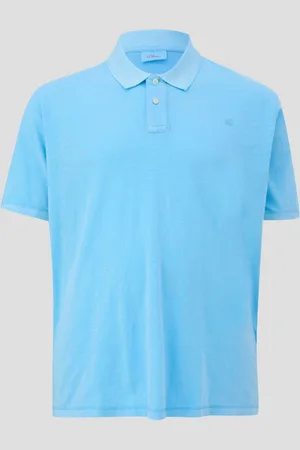 QS by s.Oliver Kurzarmshirt Poloshirt mit kleinem Logo-Print Garment Dye - Verkäufer: