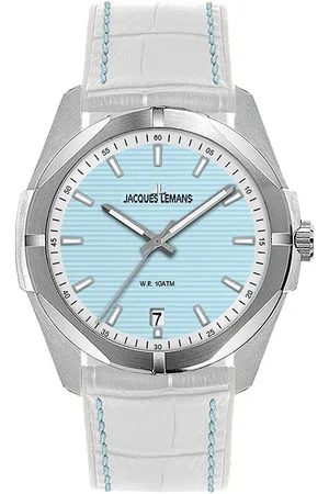 Jacques Lemans Quarzuhr Monte Carlo 1-2178E, Armbanduhr, Damenuhr, Datum, Leuchtzeiger, Lederarmband