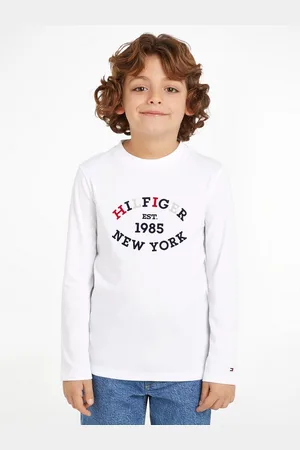 Tommy Hilfiger Langarmshirt MONOTYPE FLOCK REGULAR TEE LS Kinder bis 16 Jahre mit Logoschriftzug