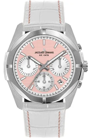 Jacques Lemans Chronograph Monte Carlo 1-2182G, Quarzuhr, Armbanduhr, Damenuhr, Datum, Stoppfunktion, Lederarmband
