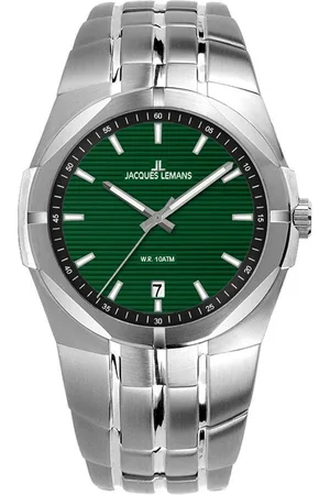 Jacques Lemans Quarzuhr Monte Carlo 1-2177D, Armbanduhr, Herrenuhr, Datum, Leuchtzeiger, Edelstahlarmband