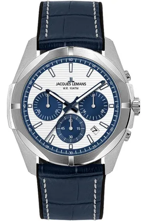Jacques Lemans Chronograph Monte Carlo 1-2180C, Quarzuhr, Armbanduhr, Herrenuhr, Datum, Lederarmband