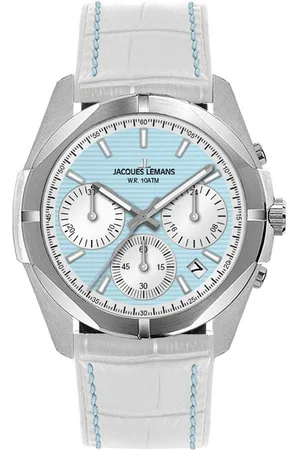 Jacques Lemans Chronograph Monte Carlo 1-2182E, Quarzuhr, Armbanduhr, Damenuhr, Datum, Stoppfunktion, Lederarmband