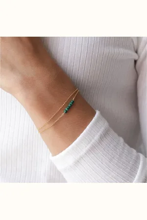 Golden Armband Natürliches Malachit Armband, elegantes Stein Armband, Geburtsstein (1-tlg) - Verkäufer: Touch GmbH