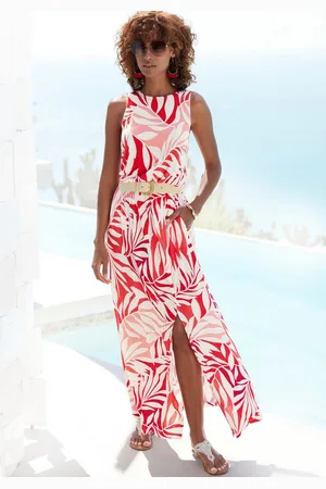 Lascana Maxikleid mit Alloverdruck und Schlitz, Jerseykleid, sommerlich-elegant