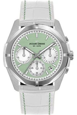 Jacques Lemans Chronograph Monte Carlo 1-2182F, Quarzuhr, Armbanduhr, Damenuhr, Datum, Stoppfunktion, Lederarmband