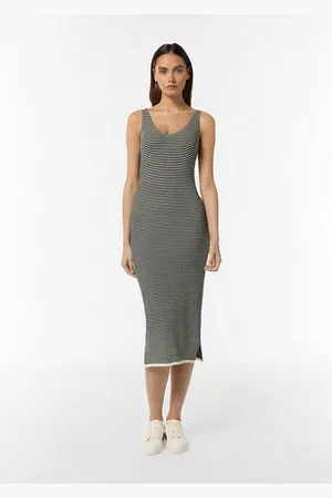 Comma, Maxikleid Strickkleid aus Baumwolle mit Streifen - Verkäufer: s.Oliver