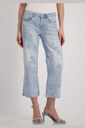monari Straight-Jeans mit Rosenmuster