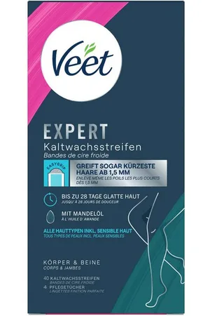 Veet Kaltwachsstreifen EXPERT, 40 St., für Körper & Beine, - zur Haarentfernung für alle Hauttypen inkl. sensibler Haut - Verkäufer: PENNGUIN-DE