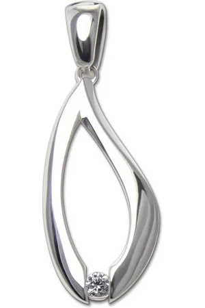 SilberDream Kettenanhänger Ketten Anhänger -Träne- (Kettenanhänger), Kettenanhänger (Träne) 925 Sterling Silber, silber, weiß ca. 3,2cm - Verkäufer: Fit4Style Silberschmuck - IMPPAC
