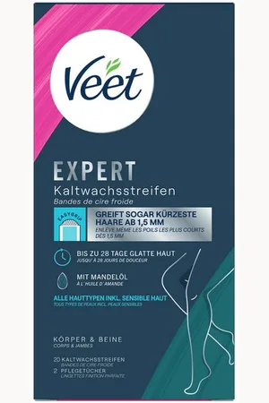 Veet Kaltwachsstreifen EXPERT, 20 St., für Körper & Beine, - zur Haarentfernung für alle Hauttypen inkl. sensibler Haut - Verkäufer: PENNGUIN-DE