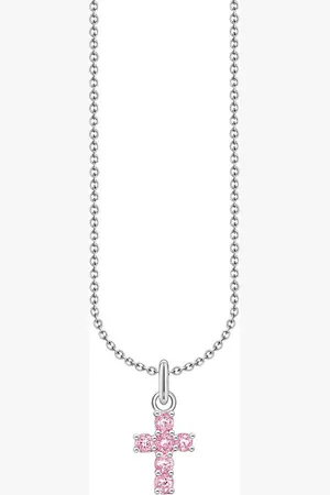 Thomas Sabo Kette mit Anhänger Kreuz-Anhänger, KE2226-051-9-L45V, KE2226-414-14-L45V, mit Zirkonia (synth)