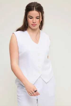 STUDIO UNTOLD Steppweste Anzug-Weste Fitted Fit V-Ausschnitt Spitzsaum - Verkäufer: Popken Fashion Group