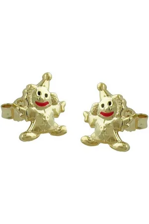 GALLAY Paar Ohrstecker Ohrring 8x6mm Clown glänzend farbig lackiert 9Kt GOLD (1-tlg) - Verkäufer: Cats Collection