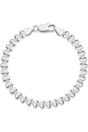 Materia Silberarmband Damen Herzarmband Liebe 5mm 17-21cm SA-73, 925 Sterling Silber - Verkäufer: Schmuck