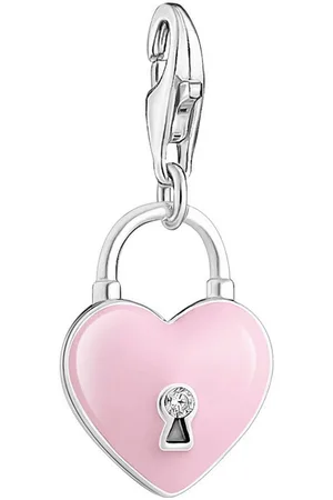 Thomas Sabo Charm-Einhänger rosa Herzschloss, 2071-691-9, mit Zirkonia (synth)
