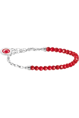 Thomas Sabo Charm-Armband imit. Malachit oder imit.Korelle, A2130-007-10-L19v, A2130-140-6-L19V, mit imit. Koralle oder imit. Malachit