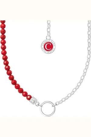 Thomas Sabo Charm-Kette rote Beads und Gliederelemente, KE2190-007-10-L45v, mit Koralle rekonstruiert
