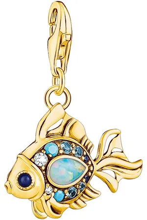 Thomas Sabo Charm-Einhänger Fisch, 1921-959-7, mit Glas-Keramik Stein, Spinell (synth), Zirkonia (synth)
