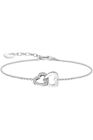 Thomas Sabo Armband mit verschlungenen Herzen, A2163-051-14-L19V, A2163-414-14-L19V, mit Zirkonia (synth)