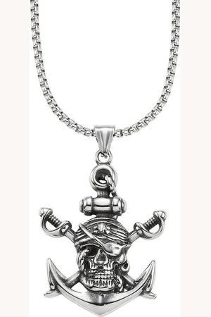 Bruno Banani Kette mit Anhänger Schmuck Geschenk Venezia Piraten Anker Totenkopf, B4121N/20/00/55