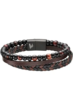 Bruno Banani Lederarmband Schmuck Geschenk Armband, B4096B/20/00/21, mit Tigerauge (synth)