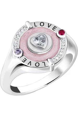 Thomas Sabo Siegelring mit Herz und Steinen, TR2447-390-9-52-60, mit Zirkonia (synth), Korund (synth)