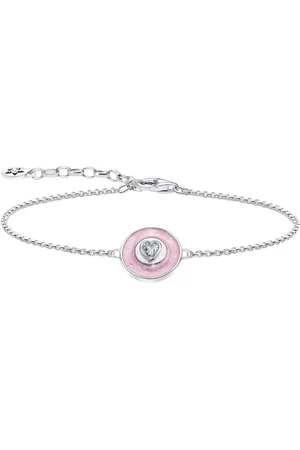 Thomas Sabo Armband Anhänger rosa und Zirkonia in Herzform, A2143-691-9-L19v, mit Zirkonia (synth)