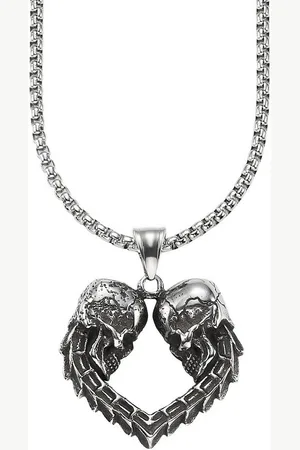 Bruno Banani Kette mit Anhänger Schmuck Geschenk Venezia Gothic Herz Totenkopf, B4117N/20/00/55